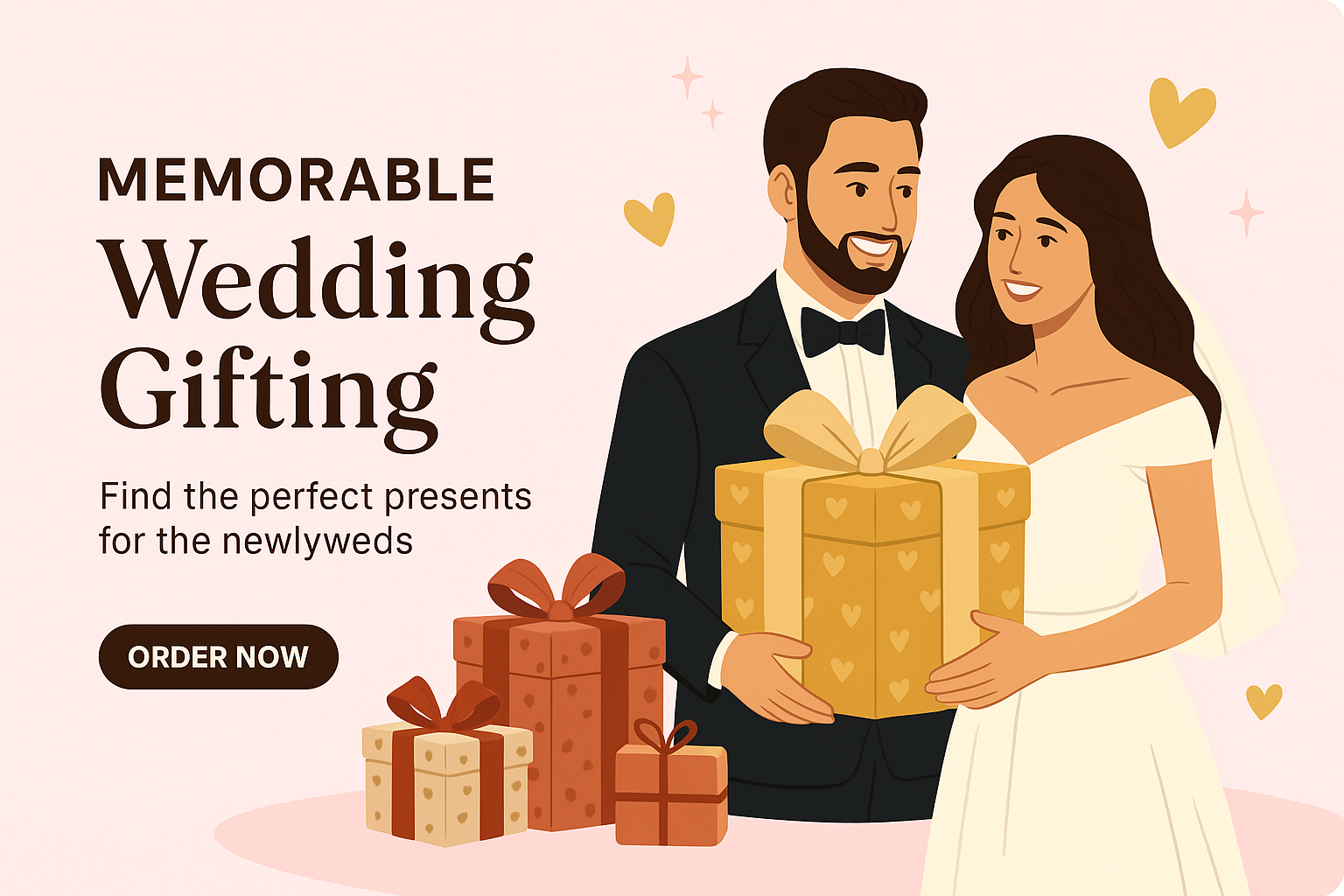 Unique and elegant wedding gifts that add charm and meaning to the couple’s new journey together.
